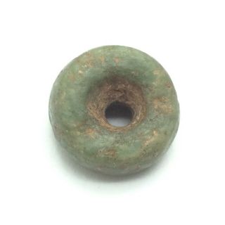 Pre Columbian Jade Green Jadeite Bead Hand Made Maya Gem Stone Guatemala 11