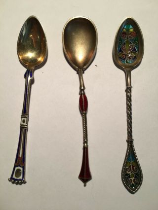 Antique David Andersen Sterling Silver Demitasse Spoons 2