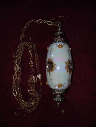 Vintage Mid Century Carl Falkenstein Swag Light Hollywood Regency Hanging Lamp 2