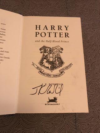 JK ROWLING - Signed Harry Potter & The Half Blood Prince - HC - W/ Dust Jacket 2