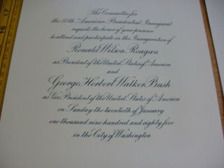 1985 Ronald Reagan Presidential Inaugural Ceremonies program & Invitation 3