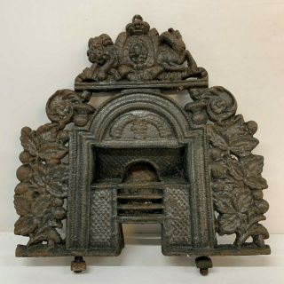 Victorian Antique Salesman Sample Cast Iron Miniature Fireplace 29cm