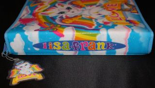 Vintage 90s Lisa Frank Zippered 3 Ring Binder Glitter Kitten Cat Rainbow GUC 3