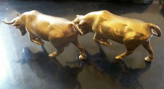 Brass Bull Figurines.