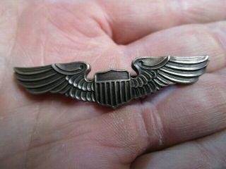 Wwii Era Sterling Us Aaf Pilot Wings Shirt Size 2 " Pinback Wings Balfour