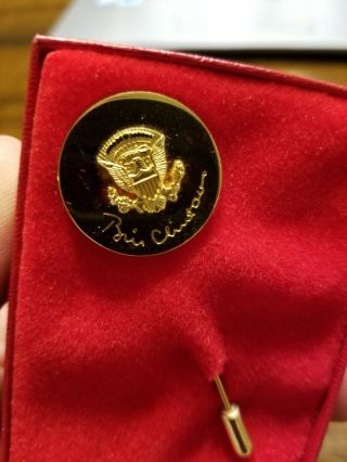 President Bill Clinton Gold Plated Presidential Seal Stick Pin - White House 3