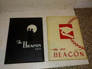 2 Vintage 1951,  1959 Beacon,  Eddystone High School Yearbook,  Del.  Co. ,  Pennsylvania