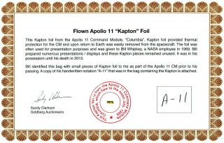 Apollo 11 - Gold Kapton Foil Flown To The Moon - On - $49.  95 - Nasa