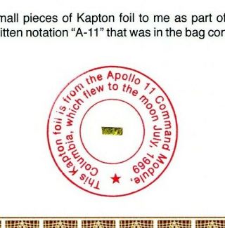 Apollo 11 - Gold Kapton Foil Flown to the Moon - On - $49.  95 - NASA 3