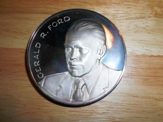 Near 1974 Gerald Ford Inaugural Silver Medal 4.  72 Oz.  999,  Medalic Art Co