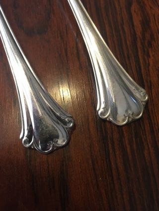PAIR English Chippendale by Reed & Barton Sterling Silver Soup Spoons 6 3/4 