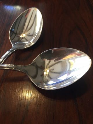 PAIR English Chippendale by Reed & Barton Sterling Silver Soup Spoons 6 3/4 