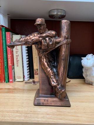 Vintage At&t Bronze Statue Of Norman Rockwell 