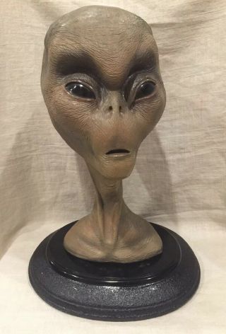 The Grey Real Alien Bust Statue,  Bear Den Ltd,  Resin,  First Edition,  12.  5” Tall