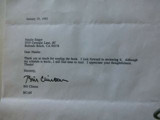 SIGNED LETTER FROM PRESIDENT ELECT BILL CLINTON WITH ENVELOPE 2