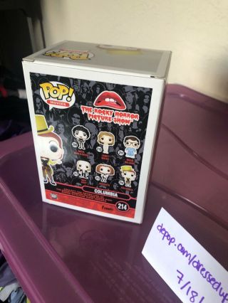 Funko Pop Toy Movies Rocky Horror Picture Show Columbia 214 Vaulted Rare Boxed 2