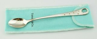 Tiffany & Co Sterling Man In The Moon Stars Baby Feeding Spoon - Pouch