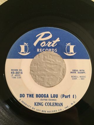 Northern Soul Funk 45 King Coleman Do The Booga Lou On Port Hear Vg,