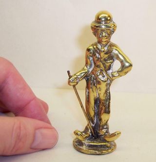 Vintage Brass Freestanding Charlie Chaplin Figure Pipe Tamper Ornament