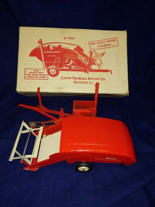 Vintage Carter Tru - Scale C - 406 Toy Combine Pull - Type Reaper Red