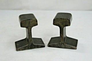 Art Deco Industrial Railroad Stainless Steel Sculpture Machine Age Bookends
