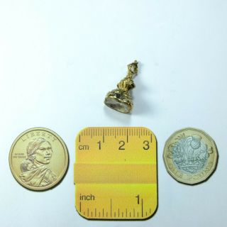 Antique Georgian Small 9ct Gold Wax Seal Monogram Initals " Mb " Seal Fob 3.  5g