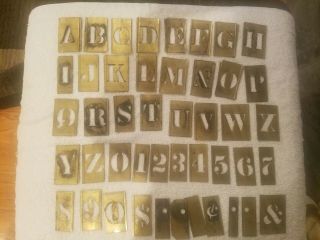 Vintage Set Brass Adjustable Letter and number Stencils 2 