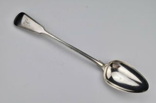 Large English Sterling Silver Serving Spoon 19th Century London 1808