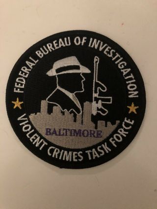 Federal Bureau Of Investigation Fbi Baltimore Patch Rare Violent Crime Squad