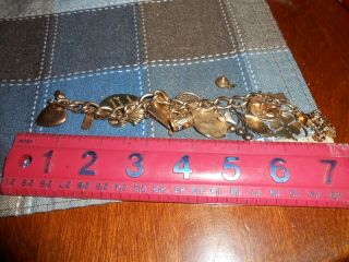 14k 10k 20k 333 Kinney Cherry Hill Inn Sterling Silver 15 Charm Bracelet 7 " Old