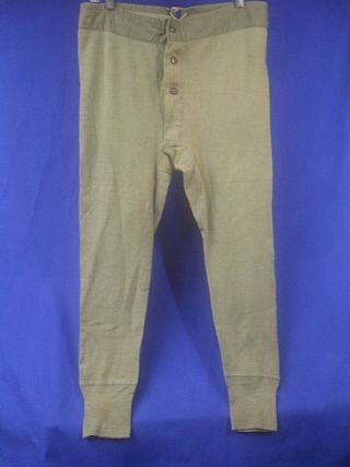 Wwii Ww2 1944 Us Army Mens Wool Knit Drawers Long Underwear Size 34 Nos