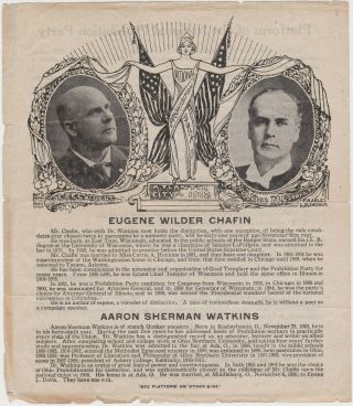1912 Presidential Election - Prohibition Party Campaign Flyer - Chafin & Watkins