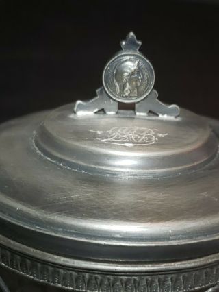 Vintage Silverplate Candy Trinket Dish Trophy Cameo Monogrammed 3