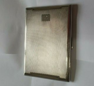 Large Solid Silver Art Deco Cigarette Case - Birmingham 1917 - 204.  2grams