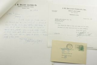 1933 Lamson Goodnow J M Delaney Co Meriden Ct Post Card Letters Ephemera P1626c