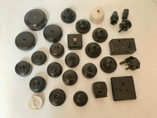 Antique Bakelite Dolly Switches Toggle Art Deco Handles Ceiling Rose Switch Mk