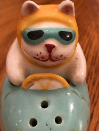 Clay Art Cat In A Fish Airplane Salt And Pepper Shakers 2