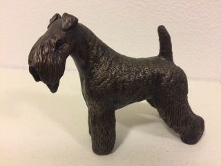 Kerry Blue Terrier Cold - Cast Bronze Figurine 6 " Long 63 - 088