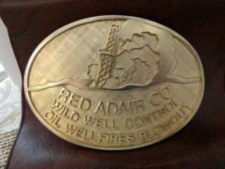 Red Adair Co Wild Well Control Oil Well Fires Blowout Belt Buckle