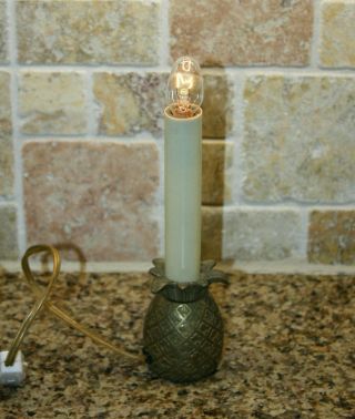 Vintage Brass Pineapple Welcome Window Night Light Candle Stick Lamp