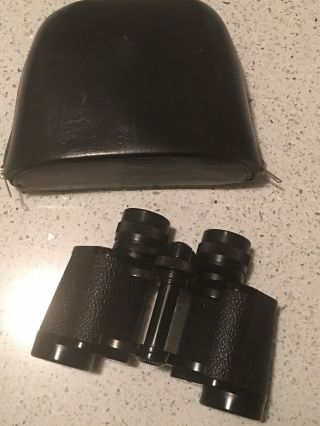 Vintage German 8 X 30 Binoculars Carl Zeiss Jena - Deltrintem With Leather Case