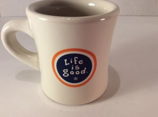 Life Is Good Coffee Mug Diner Style Stoneware Heavy Duty Rare Style Mug Gift