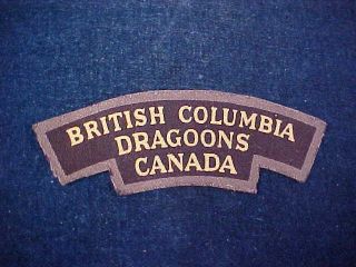 Orig Ww2 Canvas Shoulder Flash The British Columbia Dragoons Canada