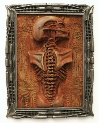 H.  R.  Giger Biomechanoid Torso Alien 3d Picture Wall Hanger Xenomorph Avp Handmade