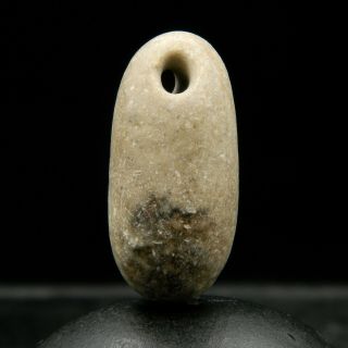 Kyra - Ancient Calcite Bead Pendant - 27.  3 Mm Long - Saharian Neolithic