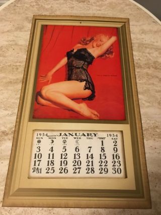 1954 Marilyn Monroe Calendar Golden Dreams Black Lingerie Near