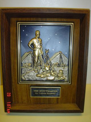 Norman Rockwell The Scoutmaster 3D Sculpture Wall Plaque BSA Boy Scouts Art mcm 2