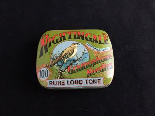 Nightingale 100 Gramophone Needles Pure Loud Tone Tin Made In England