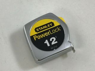 Stanley 12 Ft.  X 1/2 In.  Powerlock Tape Rule Cast - Metal Case Durable Secure Lock