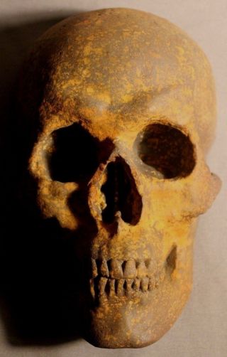 Human Skull Death Mask Oddity Medical School French German Gothic Masonic
